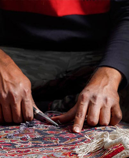 رفو گری قالی در قالیشویی بلوار الغدیر قم